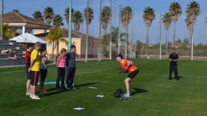 EPTI training takes place at the local sports stadium or on the golden beaches